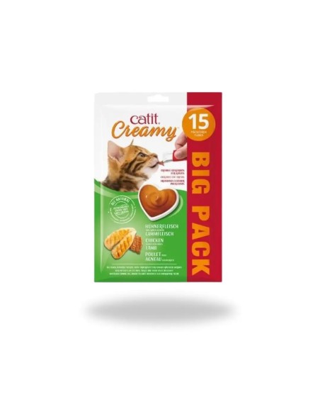 Snacks para gato CATIT Creamy HAGEN Pollo y Cordero 15 sticks x 10gr